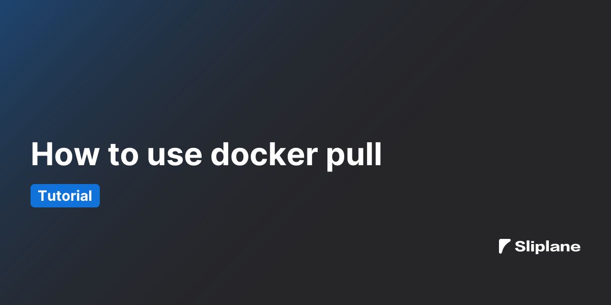 How to use docker pull