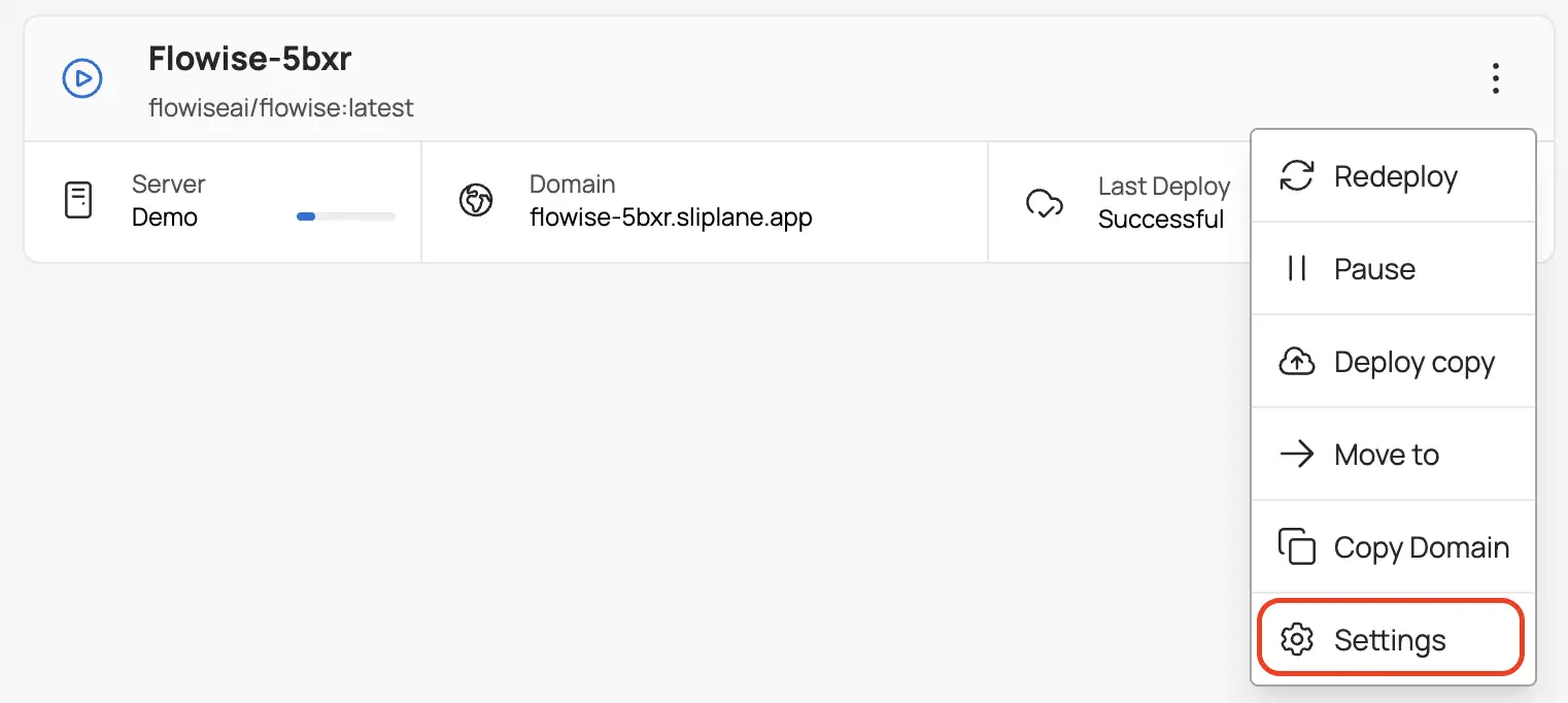 Sliplane service settings entrance